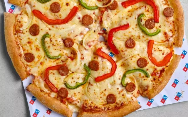 pizza merguez de chez Dominos Pizza